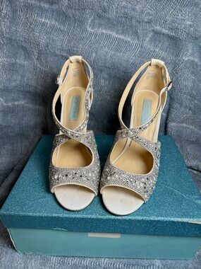 Blue by Betsey Johnson SB-Sage Wedding Heels | Rhinestones & Pearls
